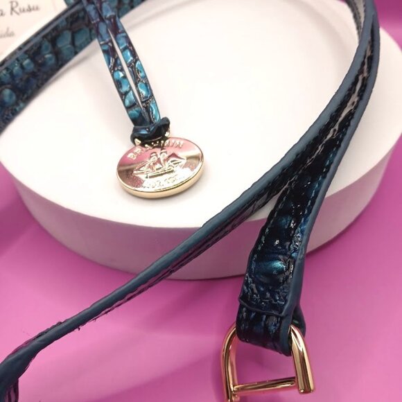 Brahmin replacement straps & medallion hang tag fob Blue Patina - FIRM PRICE - Picture 3 of 4